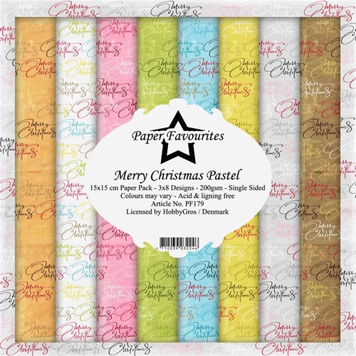 Paper Favourites Paper pack Merry christmas pastel 3x8 design 15x15cm 200g